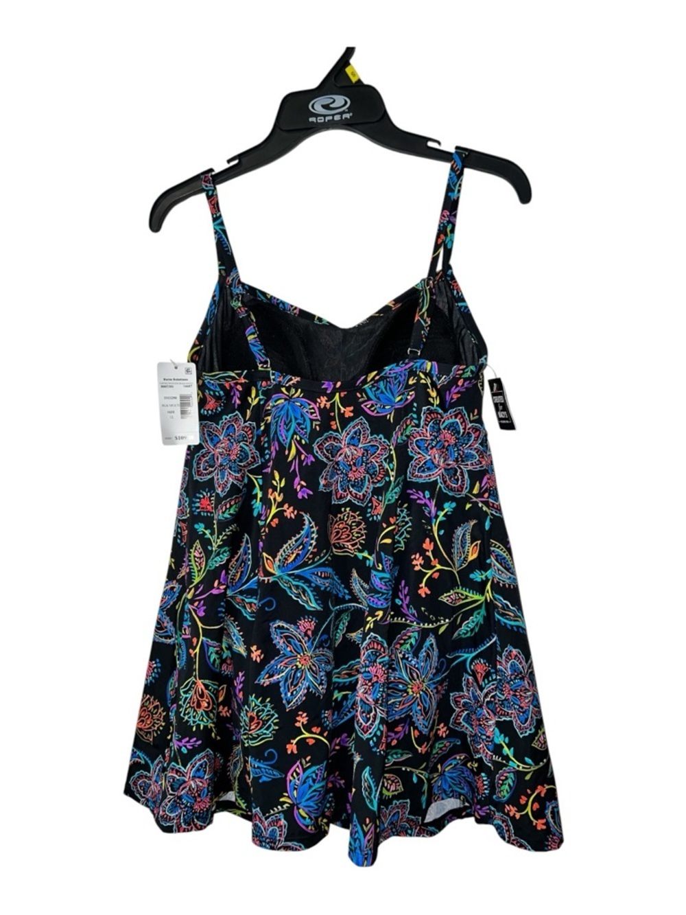 Swim Solutions Floral Swim Dress Size 12 Empire Waist Tummy Control NWT - Picture 4 of 13